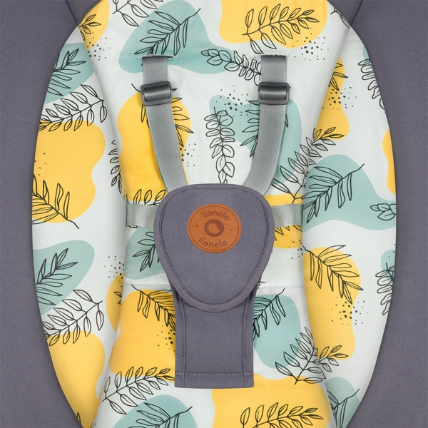 Шезлонг-гойдалка Lionelo Ralf Grey Concrete з ігровою дугою, сірий з жовтим - Pampik - 6