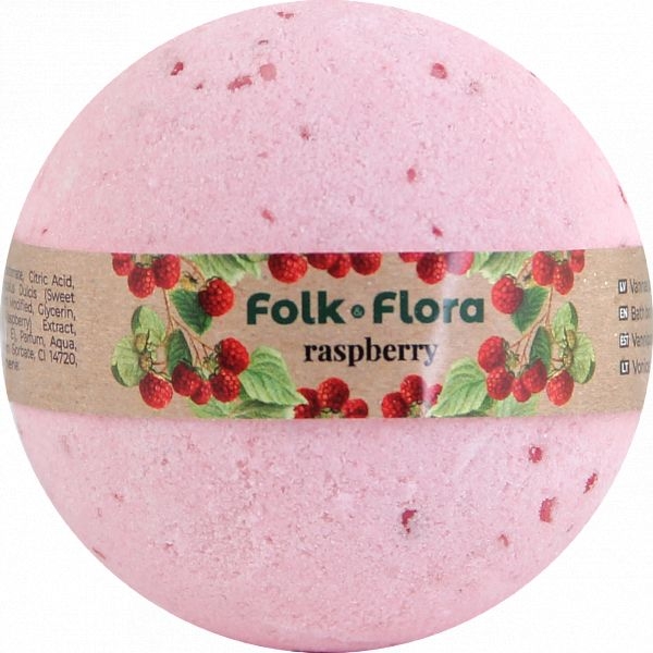Бомбочка для ванни Folk & Flora Малина 130 г - Pampik