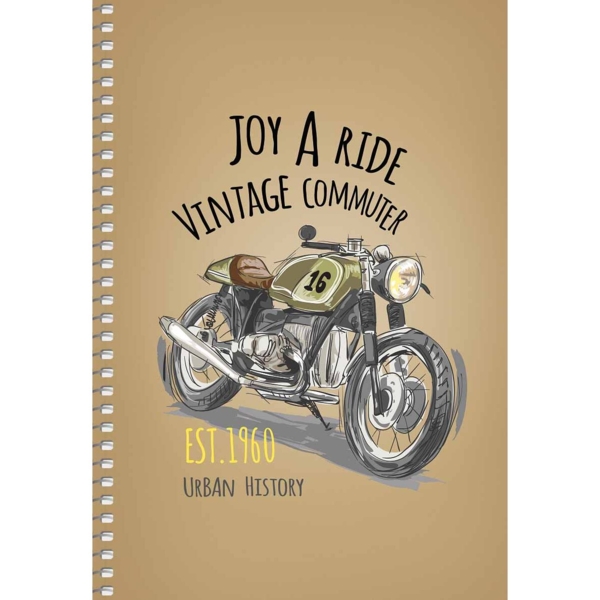 Тетрадь для записей Student Мотоцикл, А5, в клеточку, спираль, 96 листов (A5-SC-096-6102K) - Pampik