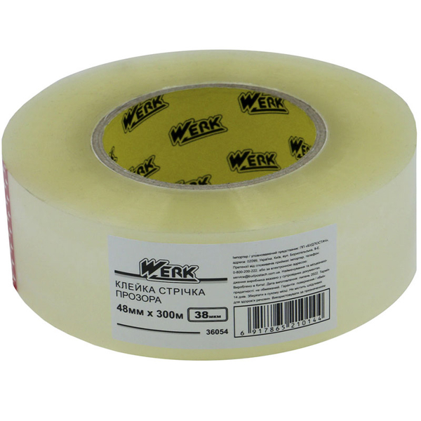 Клейка стрічка прозора Werk 48 мм х 300 м (121729) - Pampik