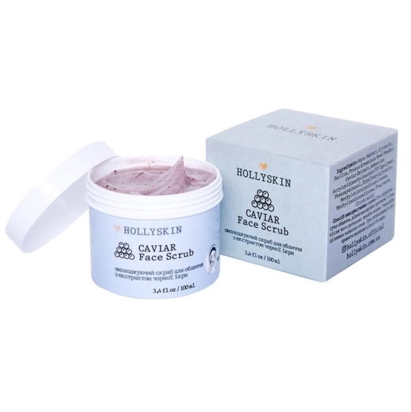 Скраб для обличчя Hollyskin Caviar Face Scrub із екстрактом чорної ікри, 100 мл - Pampik