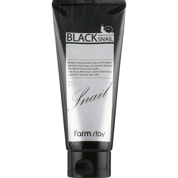 Пенка для лица FarmStay Black Snail Deep Cleansing Foam с муцином черной улитки 180 мл - Pampik