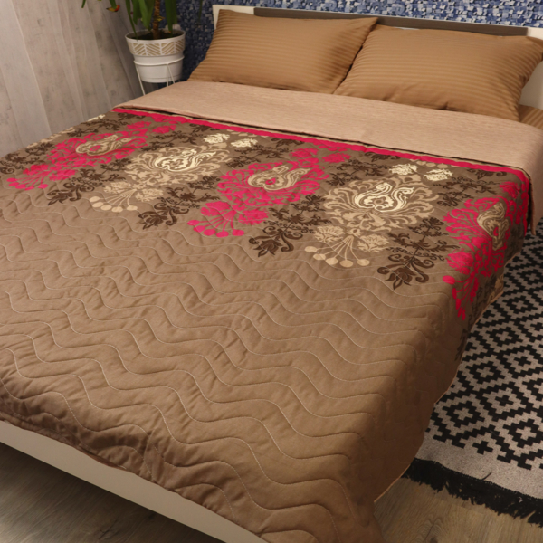 Стеганое покрывало-пододеяльник LightHouse 4 сезона Eftelya бязь голд 200х220 см коричневое (3500_2.0LH_п) - Pampik