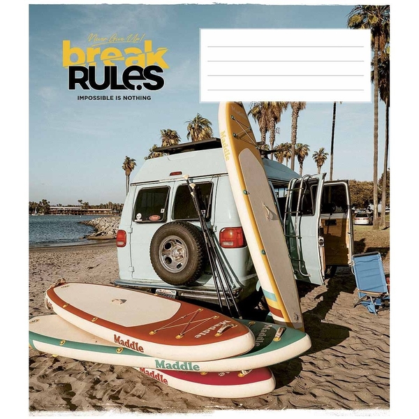 Зошит учнівський Школярик Break the rules, в лінію, 24 аркуші, ВД-лак, 25 шт. (024-3220L) - Pampik - 2