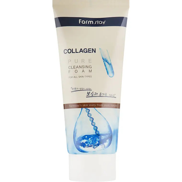 Пінка для вмивання FarmStay Collagen Pure Cleansing Foam з колагеном 180 мл - Pampik