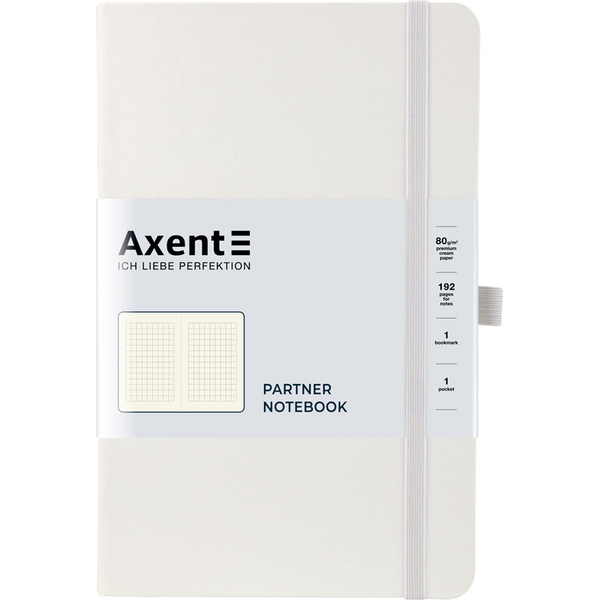 Книга записна Axent Partner A5- в клітинку 96 аркушів біла (8201-21-A) - Pampik