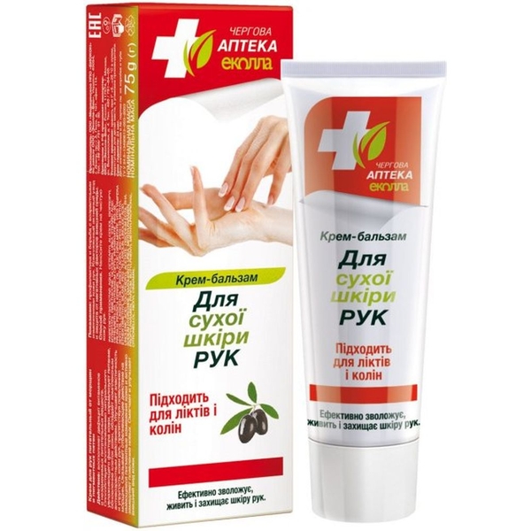 Крем-бальзам Біокон Чергова Аптека Еколла для сухої шкіри рук 75 г - Pampik
