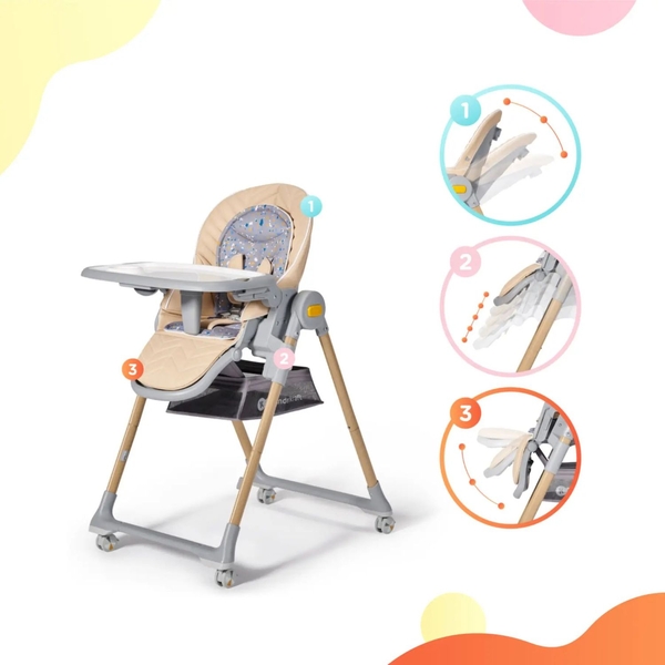 Стільчик для годування Kinderkraft Lastree Beige Wood бежевий (00-00304465) - Pampik - 13