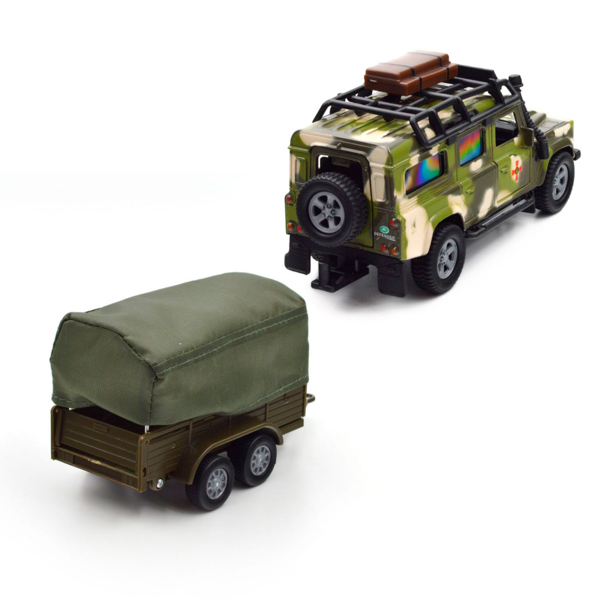 Игровой набор TechnoDrive Land Rover Defender Military с прицепом (520027.270) - Pampik - 5