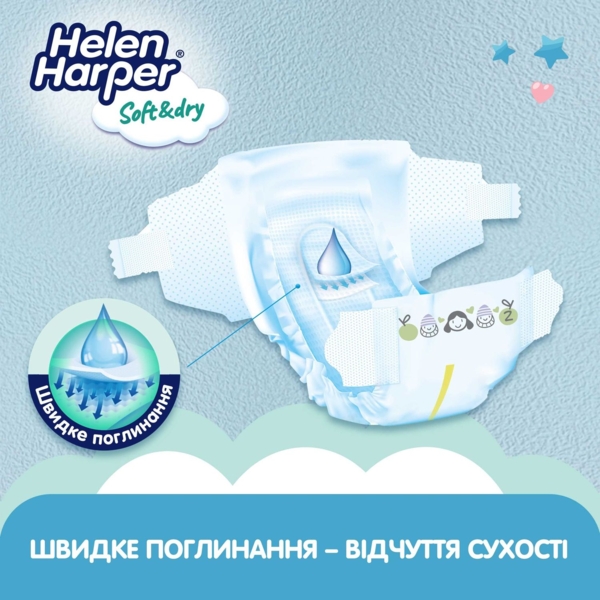 Подгузники на липучках Helen Harper Soft & Dry New 2 (4-8 кг), 43 шт. - Pampik - 7