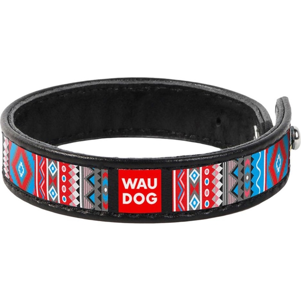 Браслет Waudog Design Етно, шкіра, S, 18-20х1,5 см, чорний - Pampik
