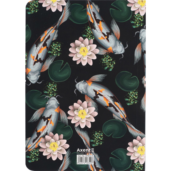 Книга записная Axent Fish A5 в клеточку 80 листов зелено-белая (8700-2-A) - Pampik - 5