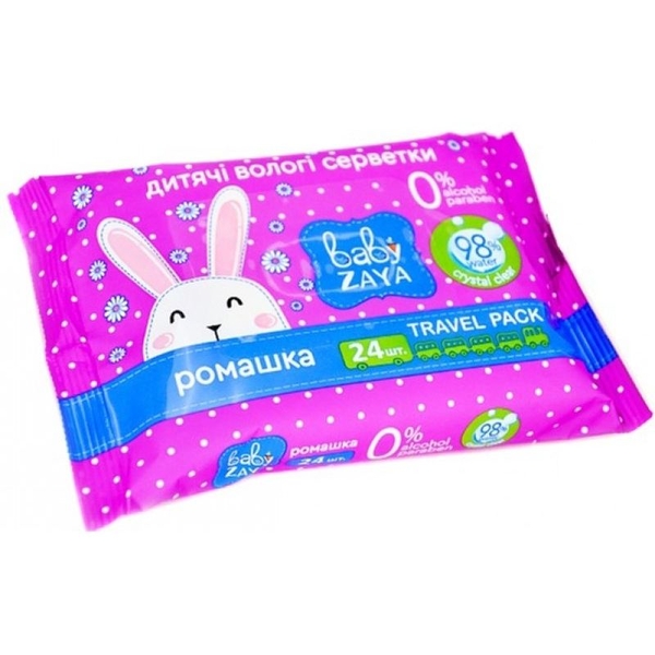 Влажные салфетки Baby Zaya, ромашка, 24 шт. - Pampik