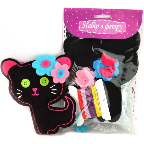 Набор для творчества Апли Крапли Сшей сам игрушку из фетра "Котик" (СИ-03) - Pampik