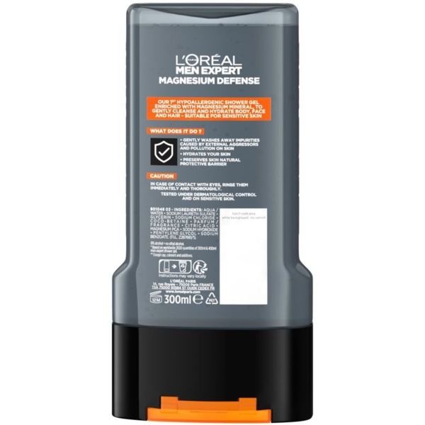 Гель для душу L'Oreal Paris Men Expert Захист Магнію, 300 мл - Pampik - 2