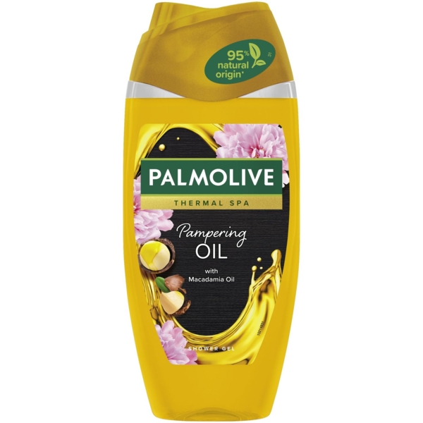 Гель для душу Palmolive Thermal Spa Заспокійлива олія з олією макадамії, 250 мл - Pampik