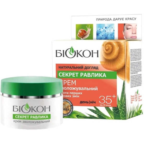 Крем для обличчя Біокон Натуральний догляд Секрет равлики Зволожувальний 35+ 50 мл - Pampik