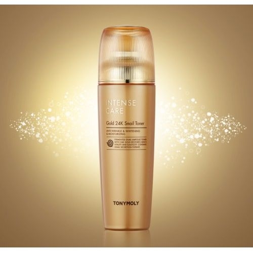Тонер для обличчя Tony Moly Intense Care Gold 24K Snail Toner, з муцином равлика та золотом, 140 мл - Pampik - 4