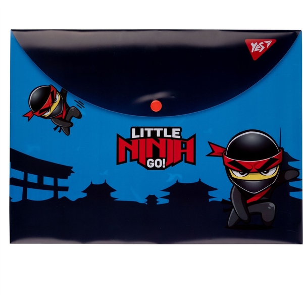Папка-конверт Yes Ninja, A4, с кнопкой (492162) - Pampik
