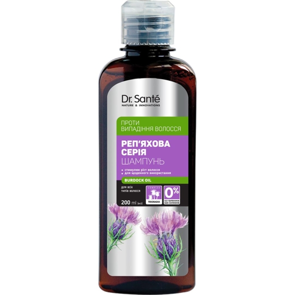 Шампунь Dr. Sante Реп'яхова серія проти випадіння волосся, 200 мл - Pampik