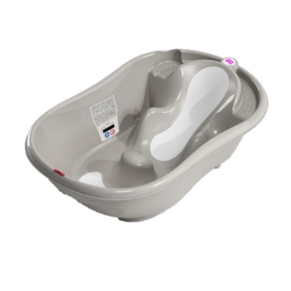 Ванночка с анатомической горкой OK Baby Onda Evolution, серая (38082300) - Pampik