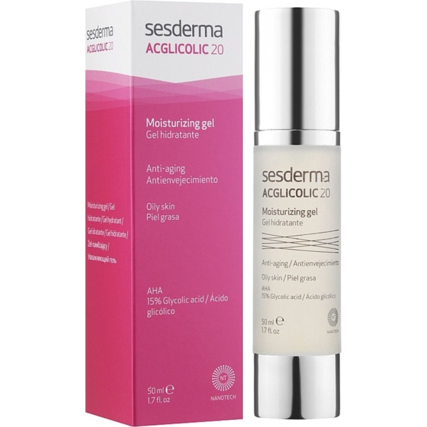 Увлажняющий гель для лица Sesderma Acglicolic20 Moisturizing Gel, 50 мл - Pampik