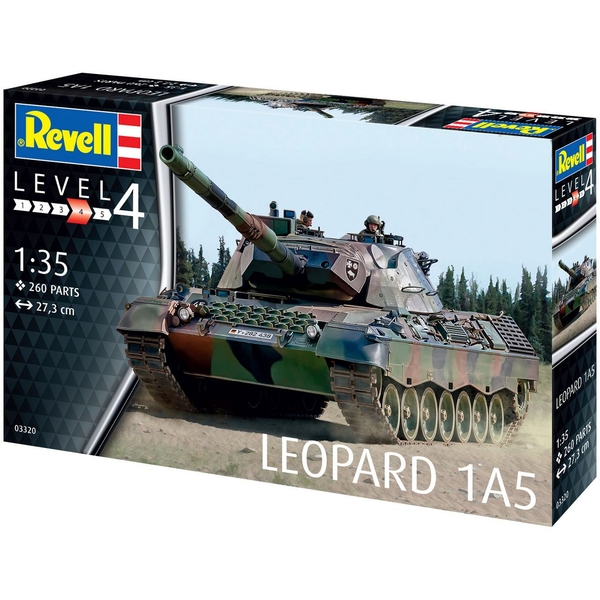 Сборная модель Revell Танк Leopard 1A5, уровень 4, масштаб 1:35, 260 деталей (RVL-03320) - Pampik