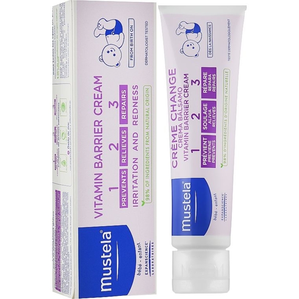 Захисний крем під підгузок Mustela Vitamin Barrier Cream, 100 мл - Pampik