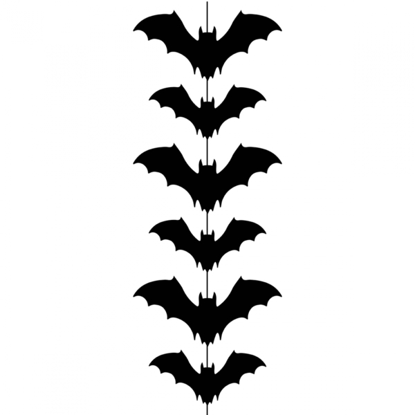 Гирлянда бумажная фигурная Yes! Fun Halloween Летучая мышь вертикальная, 3 м (973644) - Pampik