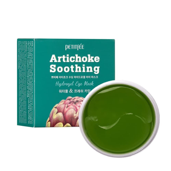 Гідрогелеві патчі для очей Petitfee Artichoke Soothing Hydrogel Eye Mask Артишок, 60 шт. - Pampik