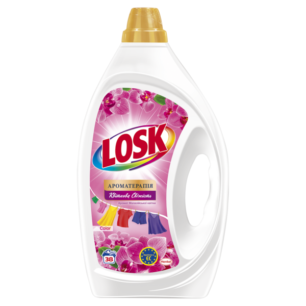 Гель для прання Losk Колор Ароматерапія Ефірні масла та аромат Малазійської квітки, 1.71 л - Pampik
