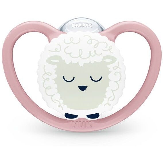 Пустышка ортодонтическая Nuk Space Night 0-6 мес., Овца/Звездное небо, 2 шт. (3952639) - Pampik - 4