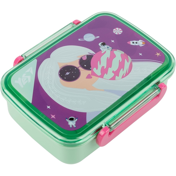 Ланч-бокс Yes Space Girl, 420 мл, зеленый (707753) - Pampik