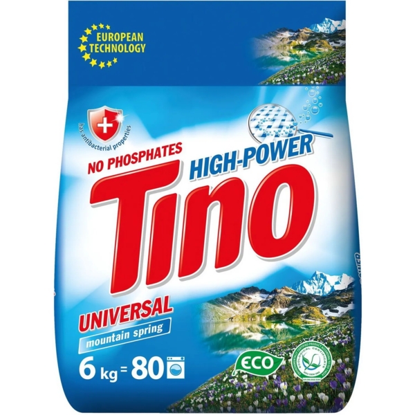 Пральний порошок Tino High-Power Universal Mountain Spring, 6 кг - Pampik