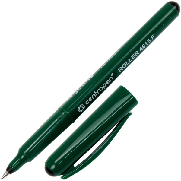 Роллер Centropen 4615 F ergoline 0.3 мм черное чернило зеленый (4615/01) - Pampik - 2