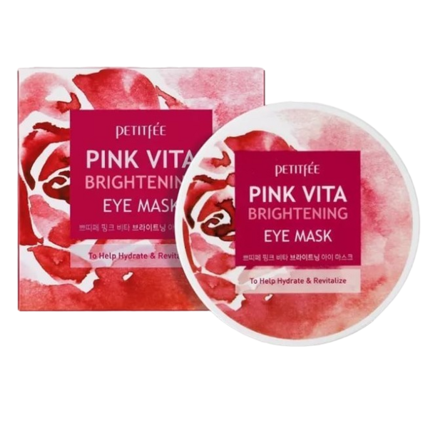 Тканини для очей Petitfee Pink Vita Brightening Eye Mask Освітлення, 60 шт. - Pampik