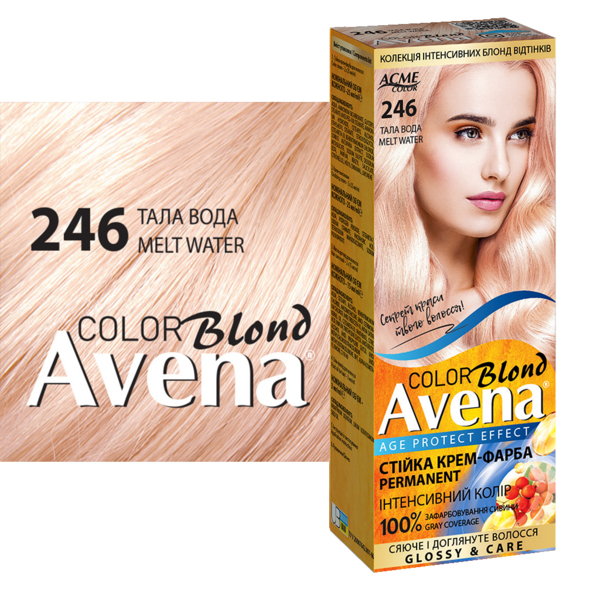 Cтійка крем-фарба для волосся Avena Blond Color тала вода 246, 138 мл - Pampik - 3