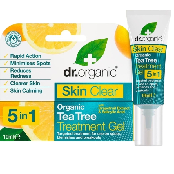 Лечебный гель с чайным деревом 5 в 1 Dr. Organic Skin Clear 5in1 Treatment Gel 10 мл - Pampik