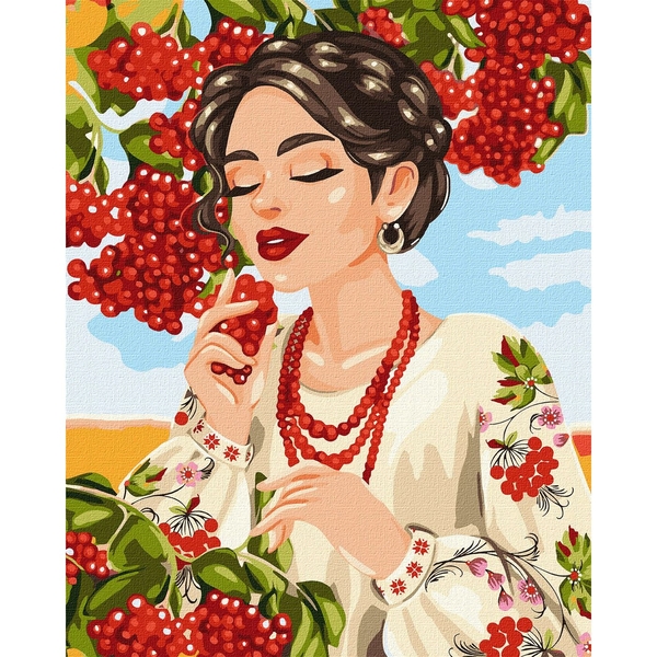 Набір для розпису по номерах Ідейка Червона калина, 40х50 см (KHO4575) - Pampik