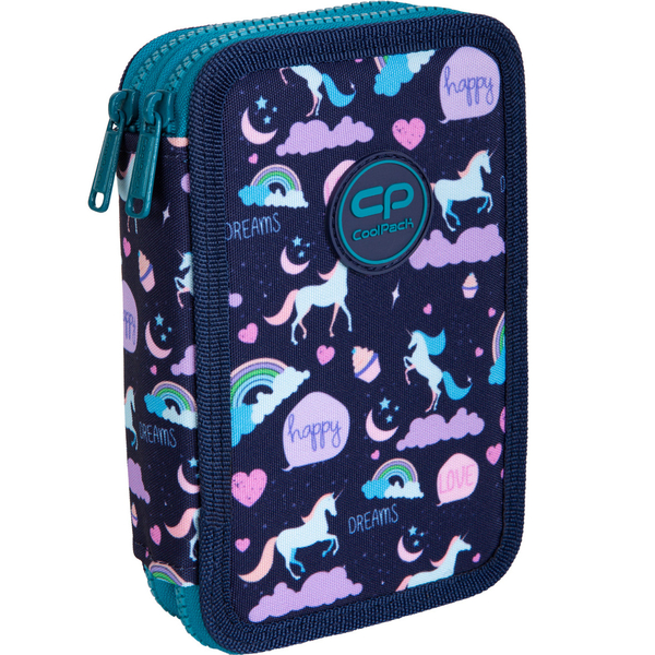 Пенал з наповненням ТМ CoolPack Jumper 2 , 2 відділення, 19,5х12,5х4см, синій (E66549) - Pampik