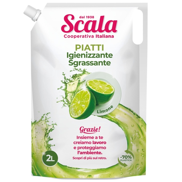 Засіб для миття посуду Scala Piatti Limone Busta, 2 л - Pampik