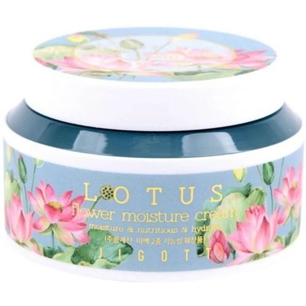 Крем для обличчя Jigott Lotus Flower Moisture Cream Лотос, 100 мл - Pampik