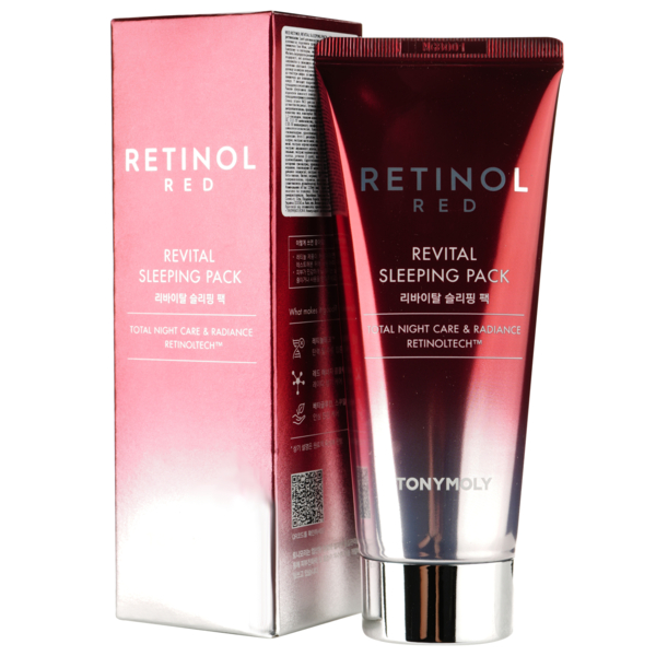 Маска-пленка ночная для лица Tony Moly Red Retinol Revital Sleeping pack с ретинолом, 50 мл - Pampik
