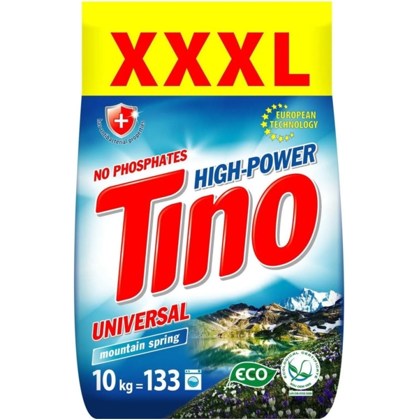 Пральний порошок Tino High-Power Universal Mountain Spring, 10 кг - Pampik