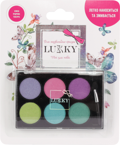 Пудрові тіні для повік Lukky, 6 кольорів, з аплікатором, 7,8 г, блістер (T18930) - Pampik - 2