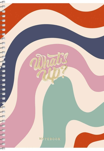 Тетрадь для записей Student Зигзаг цветной, А5, в клеточку, спираль, 80 листов (A5-SC-080-6091K) - Pampik