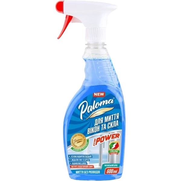 Средство для мытья окон и стекла Paloma, 600 мл - Pampik