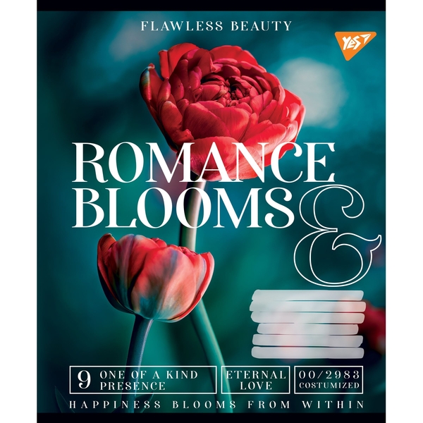 Зошит загальний Yes Romance Blooms, А5, в клітинку, 18 аркушів (766332) - Pampik