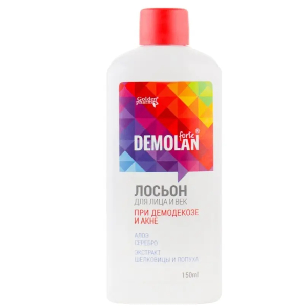 Лосьйон для обличчя та вік при демодекозі та акне Golden Pharm Demolan Forte 150 мл - Pampik