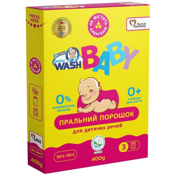 Пральний порошок Doctor Wash Baby, 400 г - Pampik
